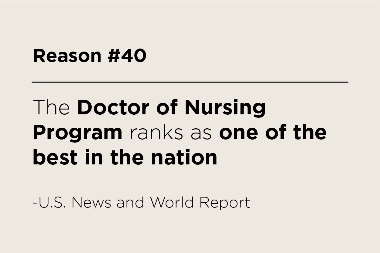 The Doctor of Nursing Program ranks as one of the best in the nation -- U.S. News and World Report